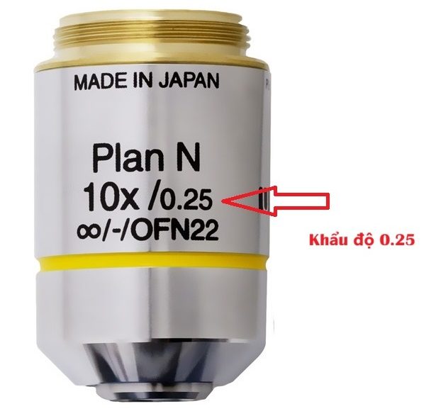 chọn khẩu độ tụ quang đúng với vật kính để có hình ảnh đẹp